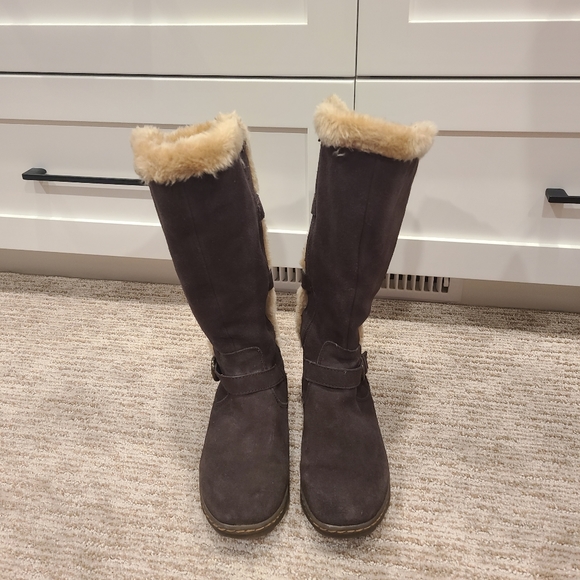 Bear traps winter boots upper leather and faux fur balance, man made materials - Picture 1 of 11